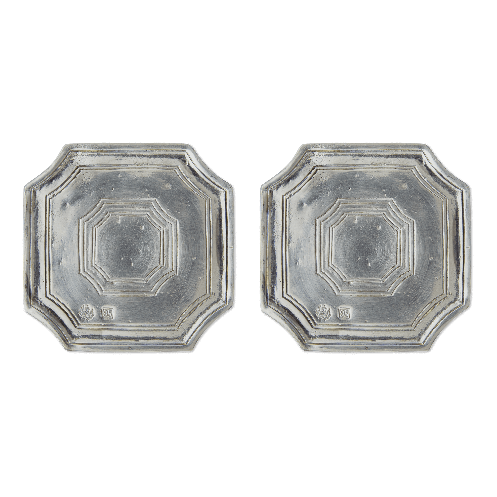 Match Pewter Square Coasters, Pair