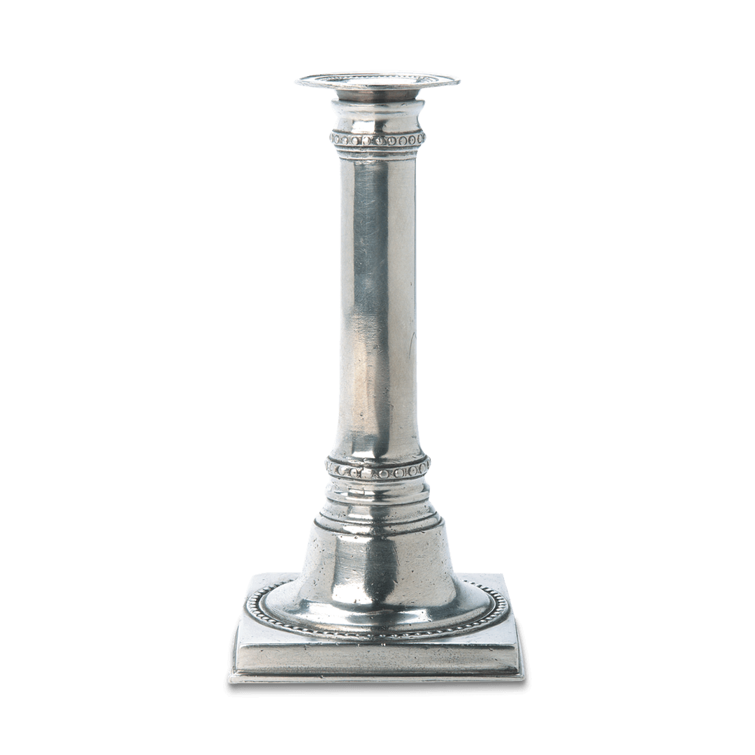 Match Pewter Square Based Candlestick