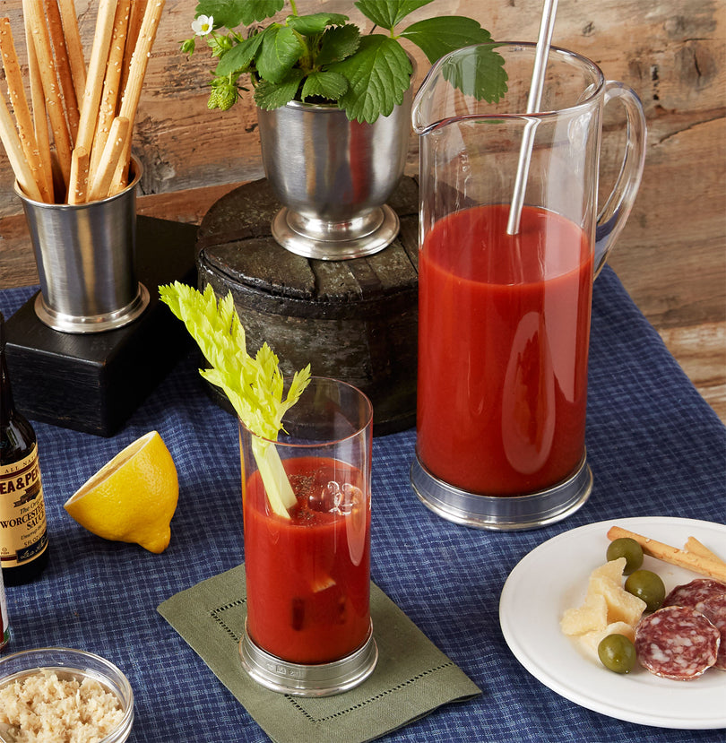 Bar Tray with Bar Knife Set | Pewter & Cherrywood