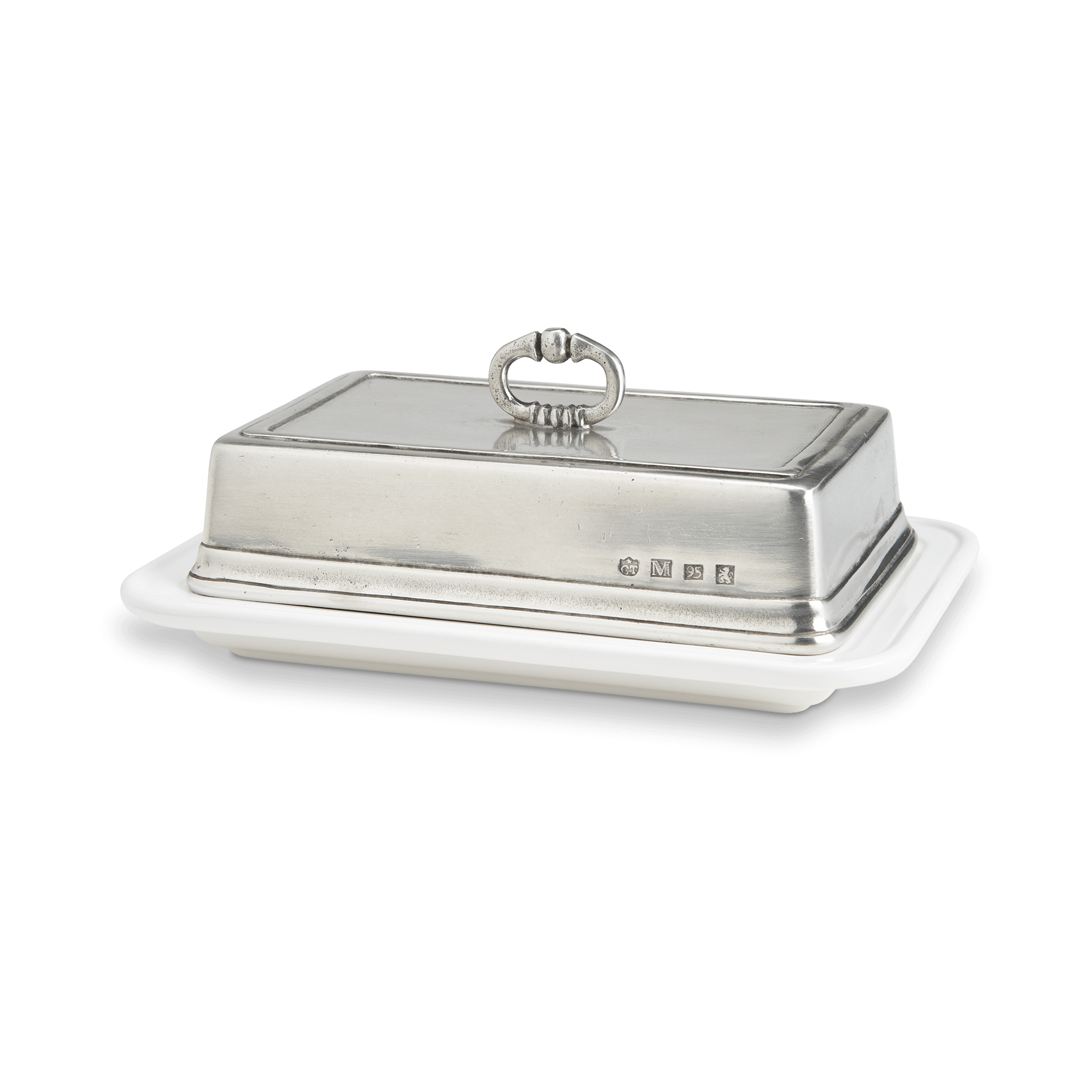 MATCH Pewter Convivio Double Butter Dish White
