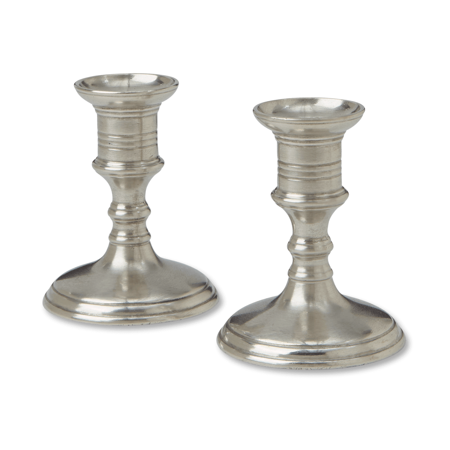 Match Pewter Prato Candlestick, Small, Pair
