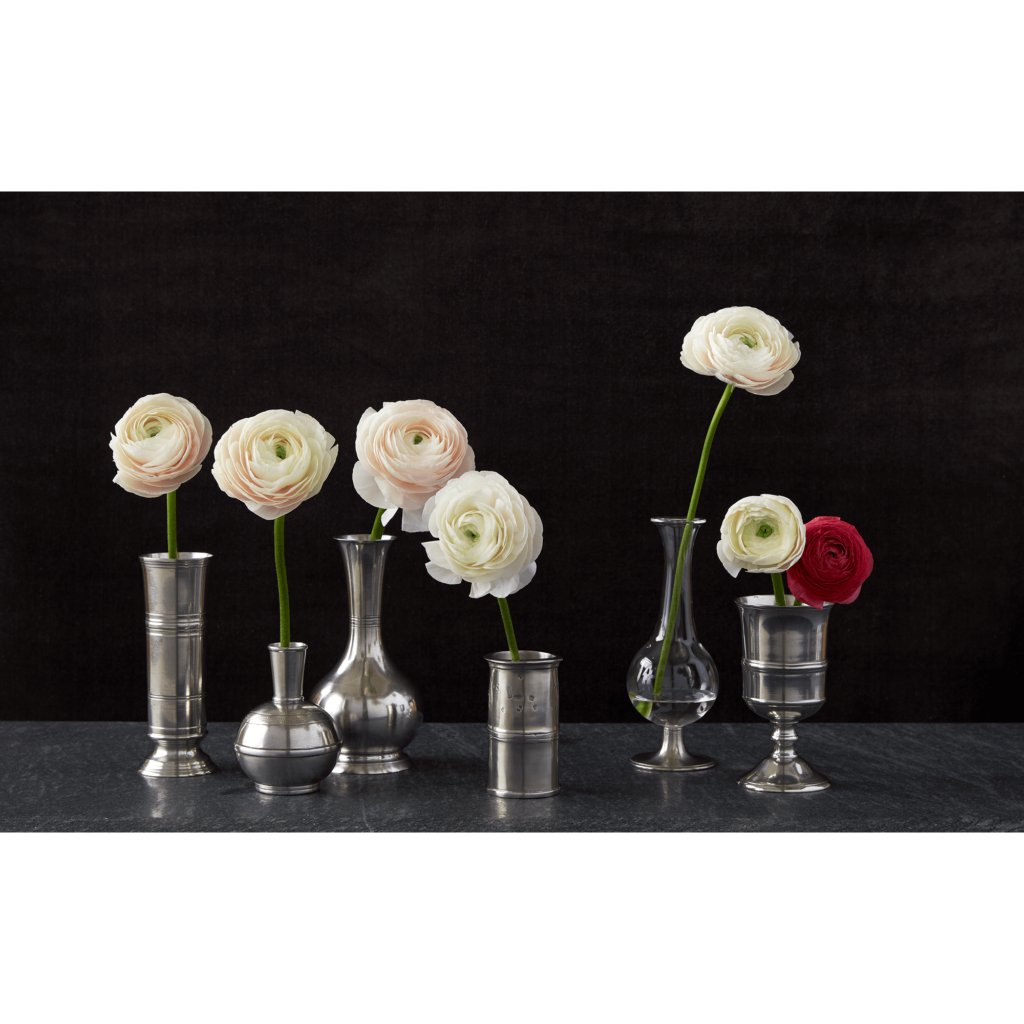 Match Pewter Footed Glass Vase - Thumbnail 2