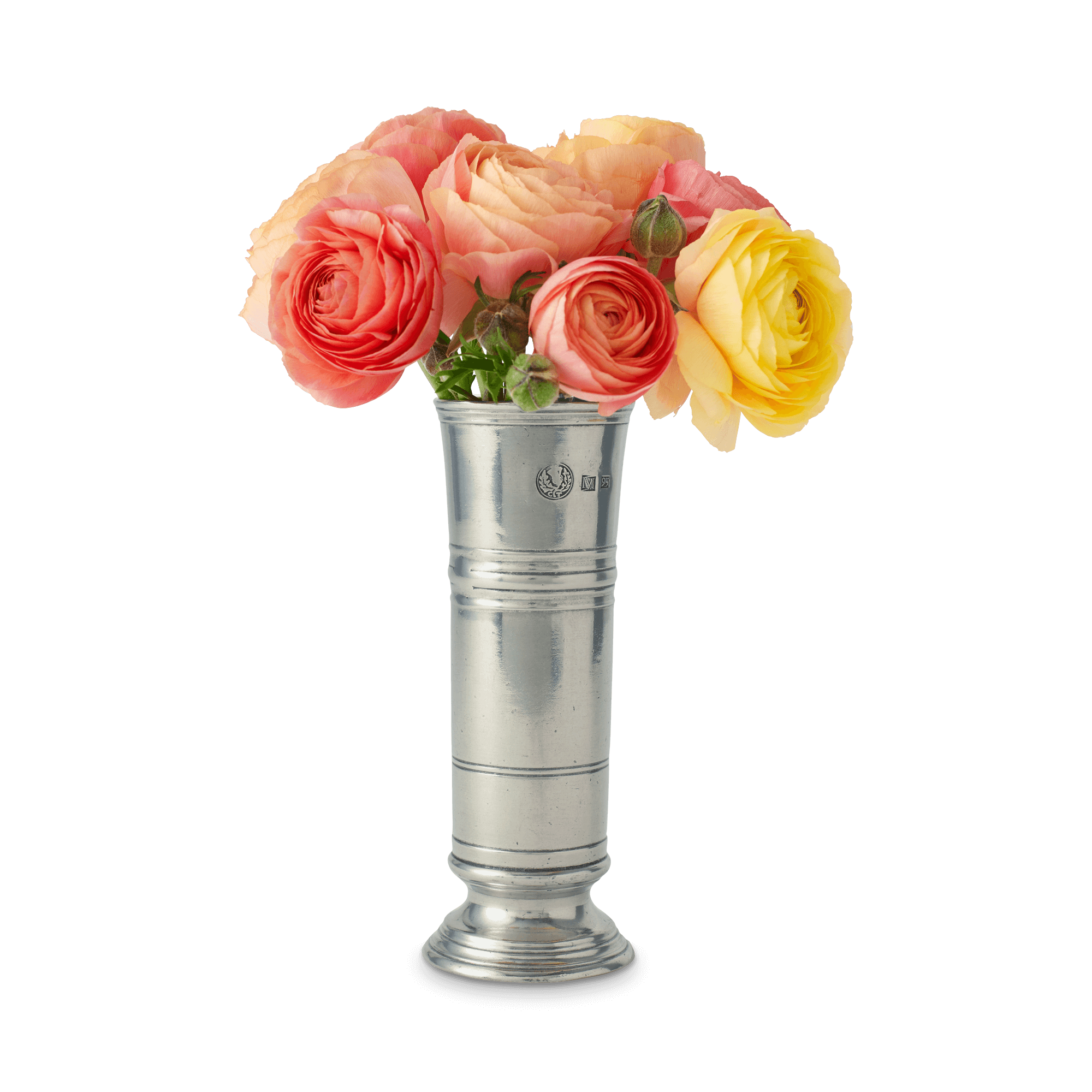 MATCH Pewter Small Footed Cylinder Vase 6.7" High
