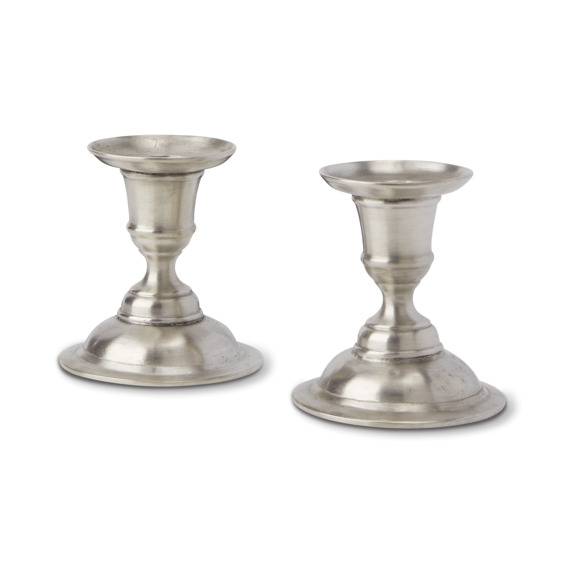 MATCH Pewter Martina Candlesticks, pair