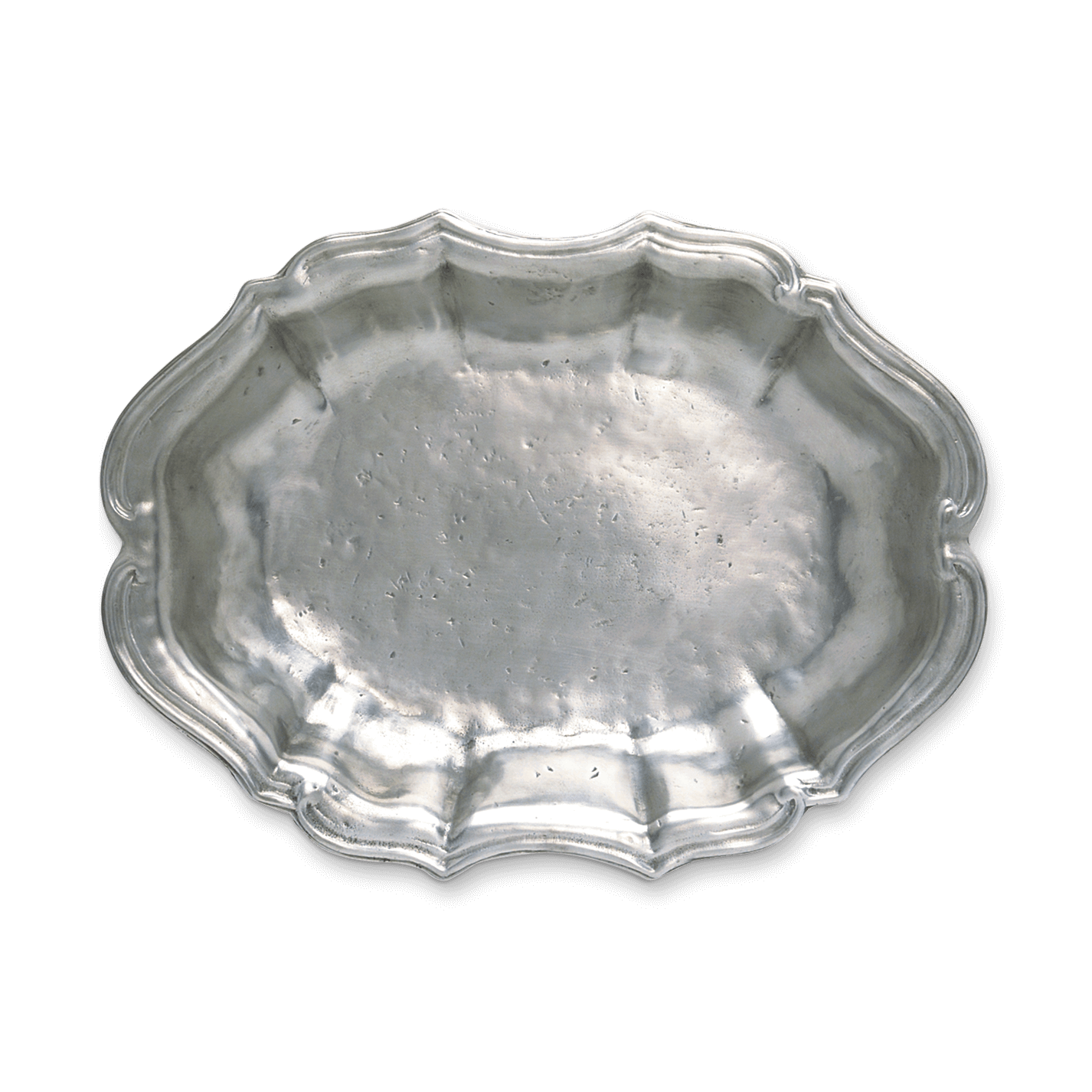 MATCH Pewter Queen Anne Style Oval Bowl 14.6" x 11"