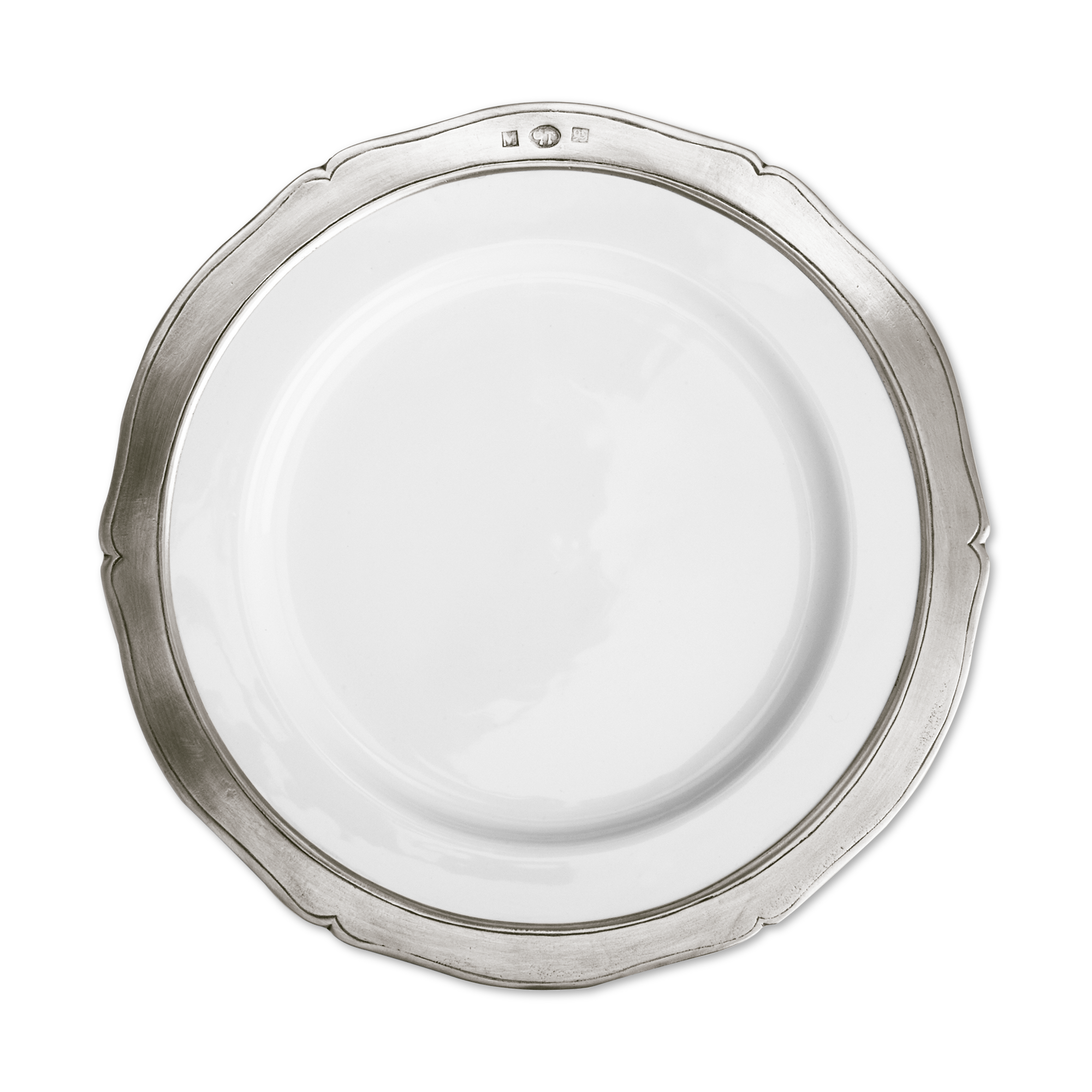 MATCH Pewter Viviana Salad-Dessert Plate White 8.7"