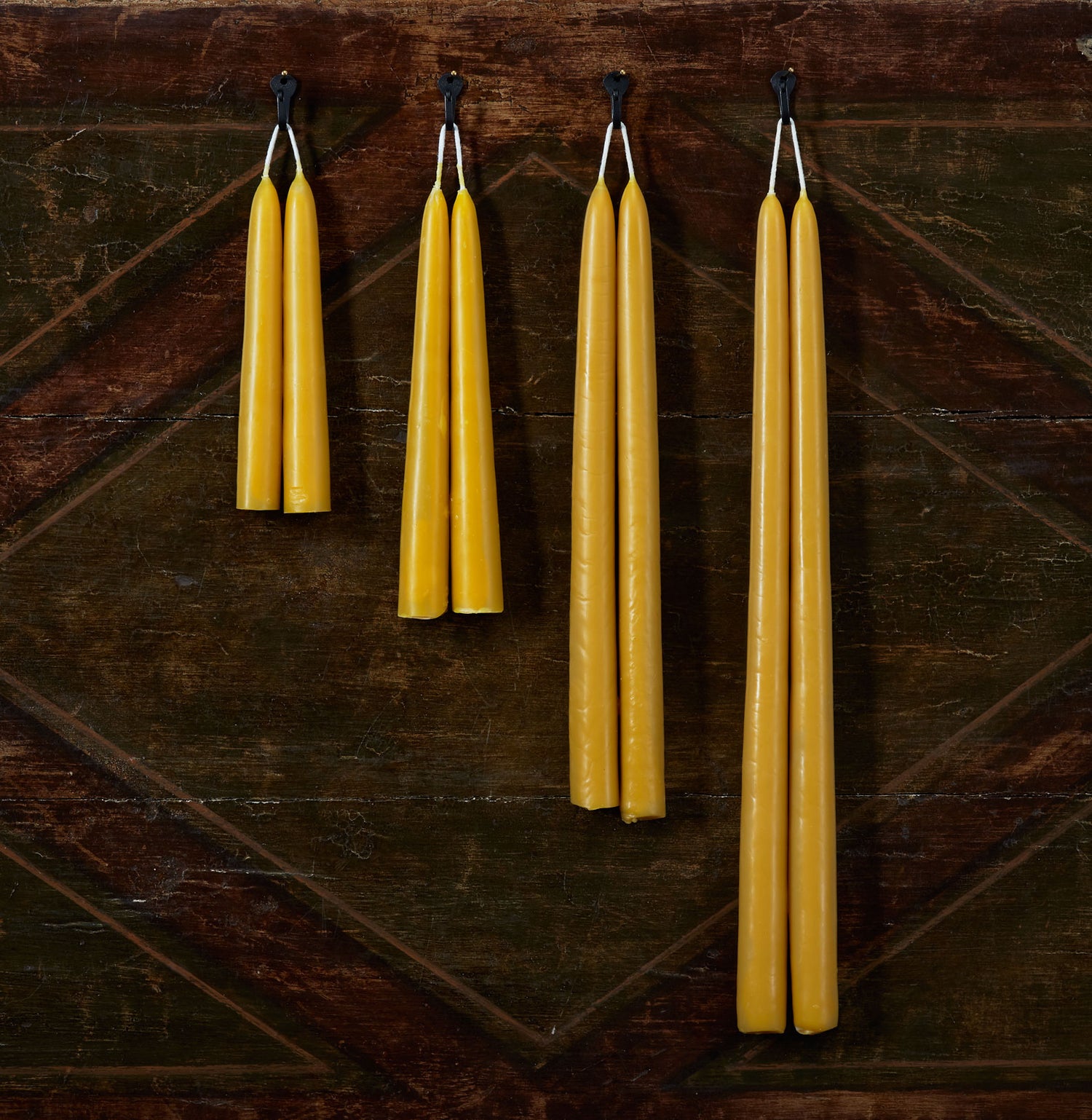6 Beeswax Taper Candles (1-pair)