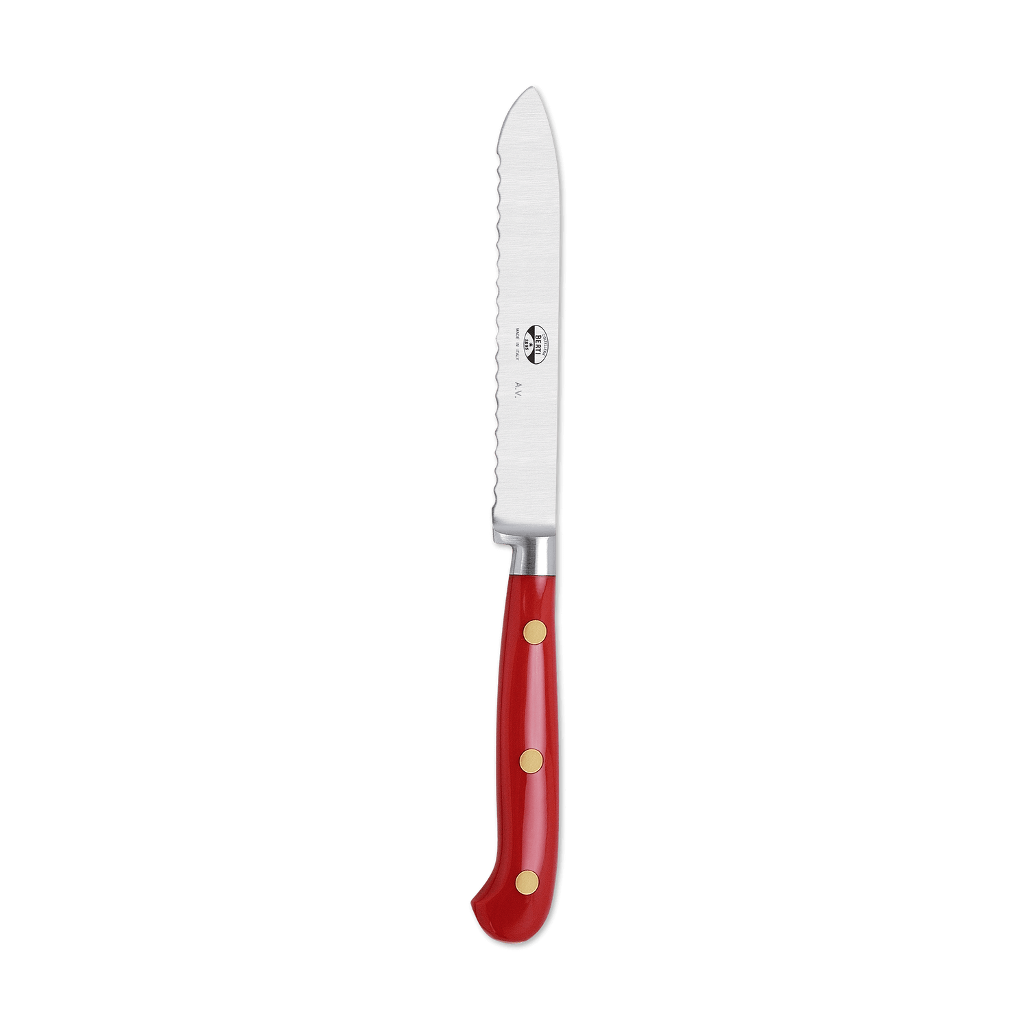Mercer Culinary M33930B Millennia® 4 1/4 Serrated Two-Tine Tomato / Bar  Knife