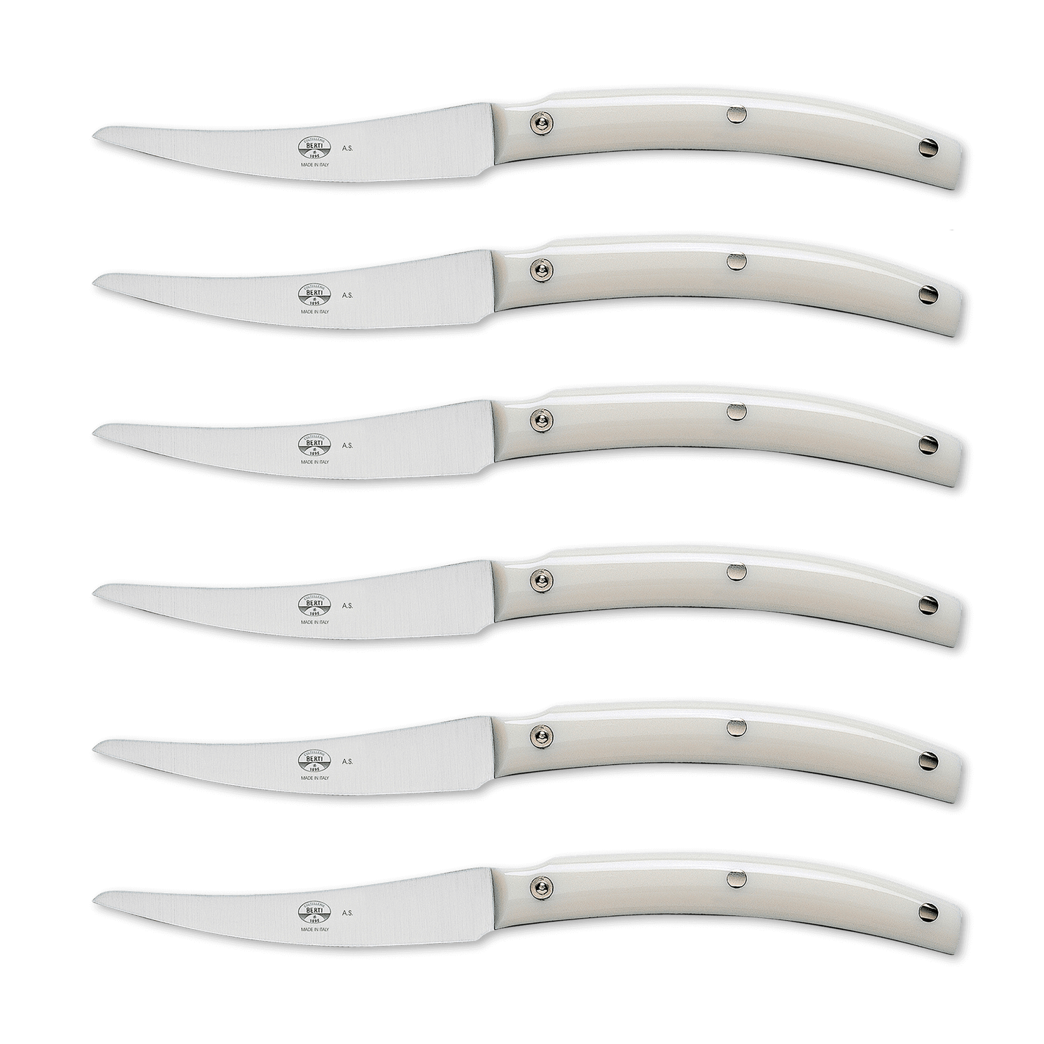 Berti Coltello Steak Knives, Set of 6, Lucite Handles