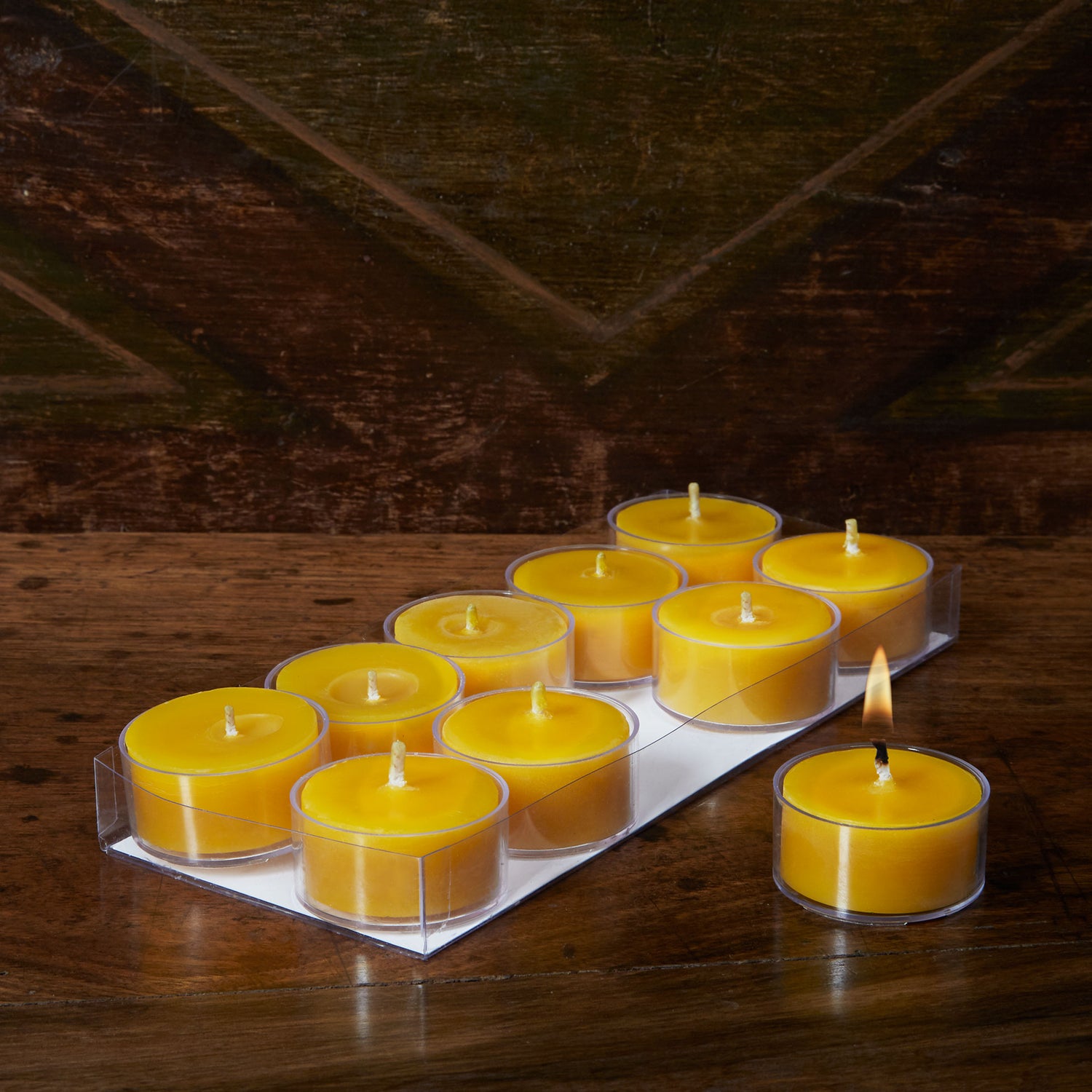 BCandle 100% Pure Raw Beeswax Tea Lights Candles Organic Hand Made (Pack of 6)